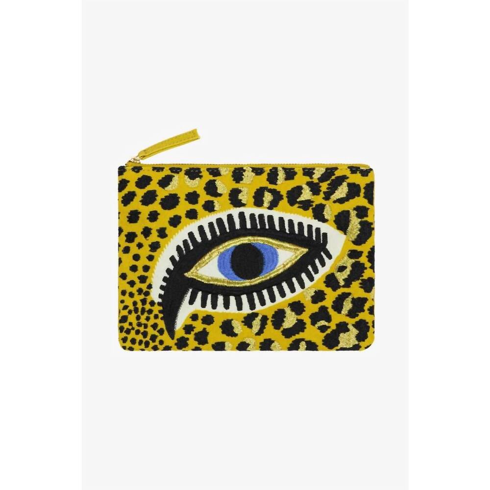 NEW INOUI EDITIONS women's brodee leopard eyes pouch in leopard
